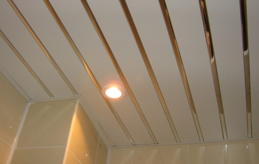 white chrome ceiling bathroom panel