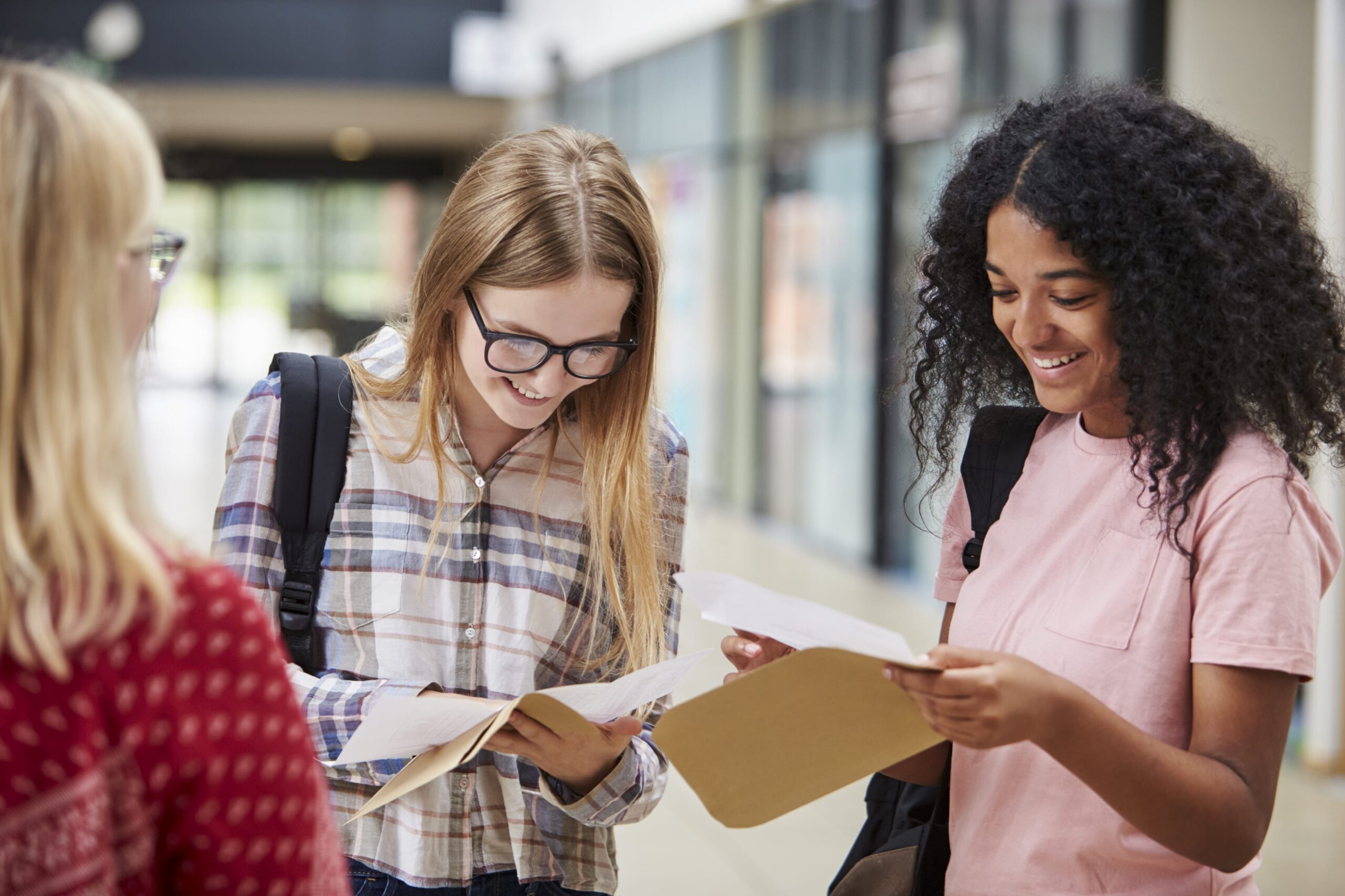 Two Students Looking at Results. Concept for UCAS Points