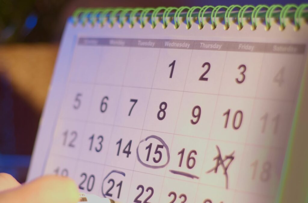 marking a calendar