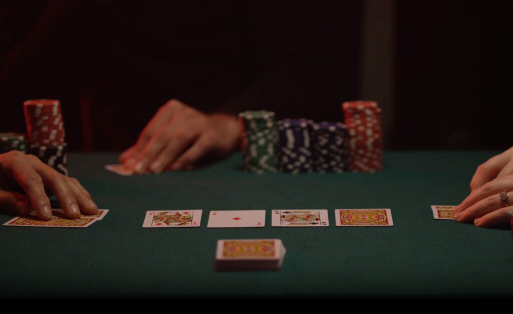 poker playing on table