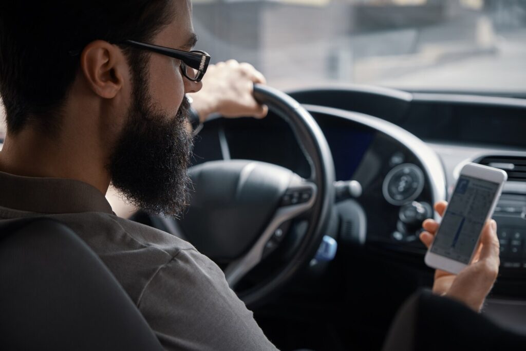 using smartphone while driving