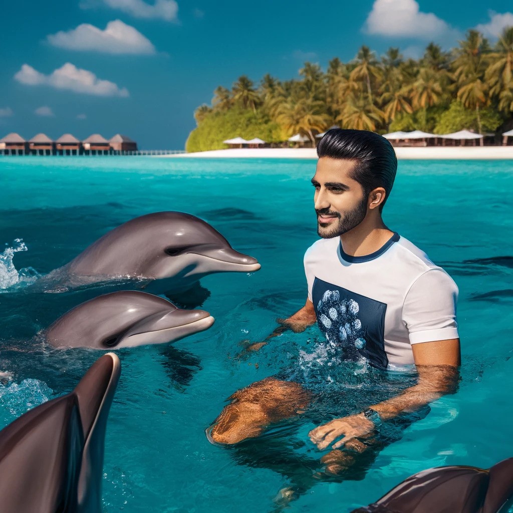 egemen mustafa sener swim with doiphins