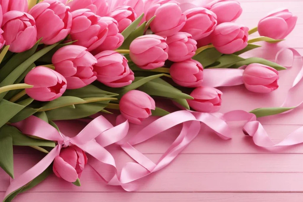 Tulips as a gift for her