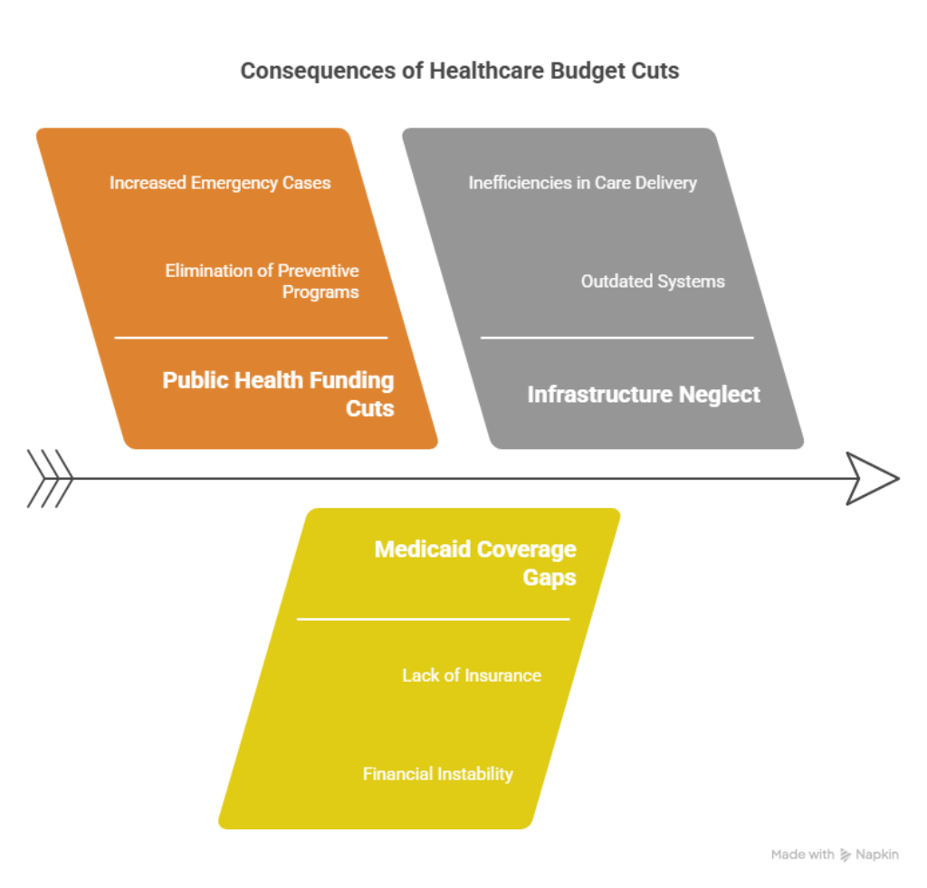 On paper, slashing healthcare budgets can look like a responsible decision.