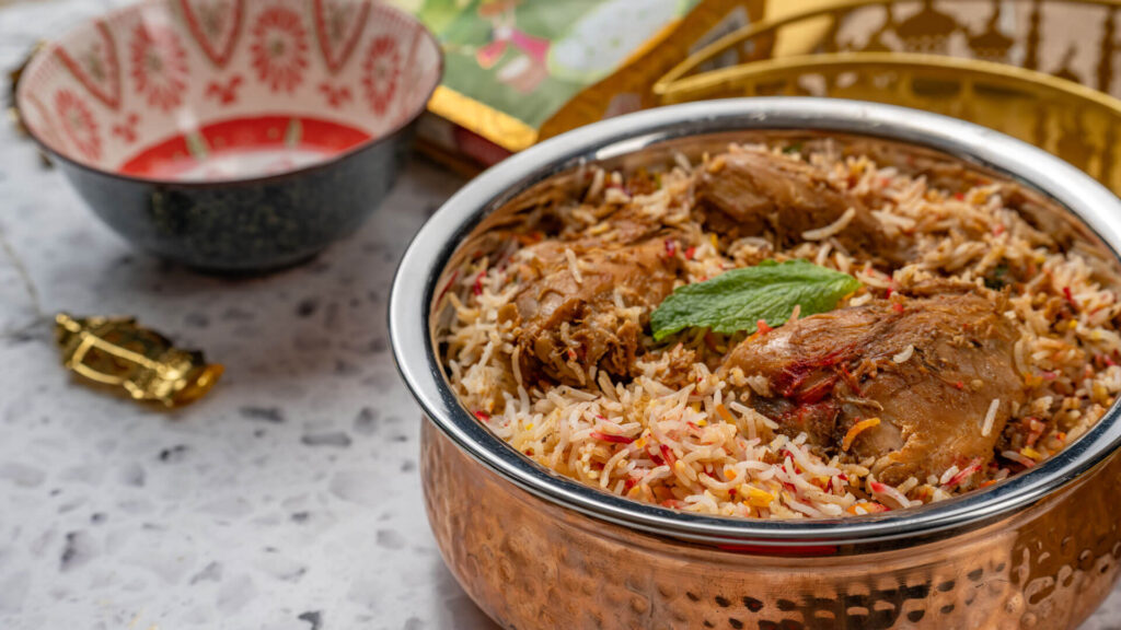 Biryani is aromatic layering of rice and spice
