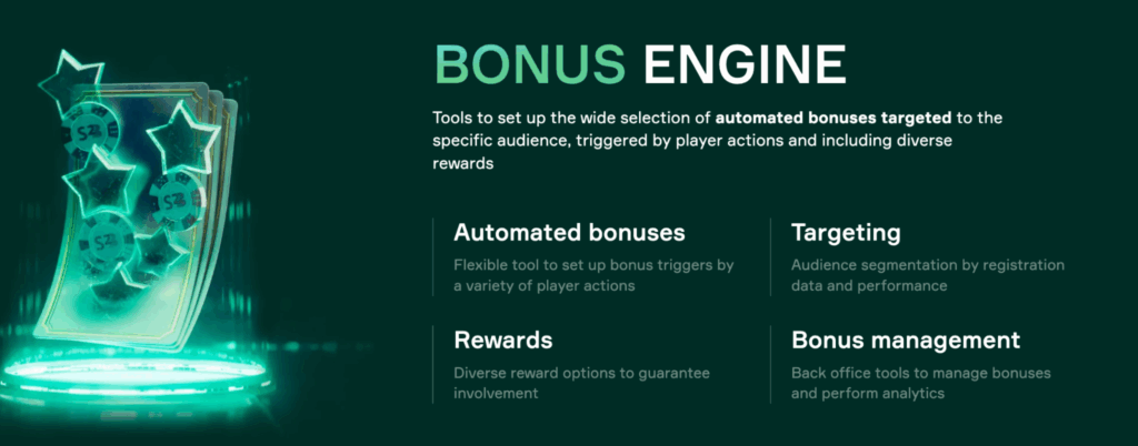 Soft2Bet Bonus Engine with automated bonuses, targeting, rewards, and bonus management tools