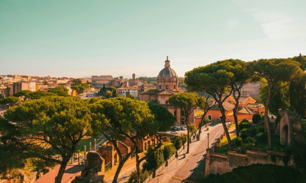 aerial view of rome